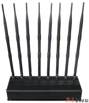 8 brouilleur de VHF de fréquence ultra-haute des antennes 16W, brouilleur sans fil 315Mhz/433Mhz de Wimax d'Internet de 4G Lte